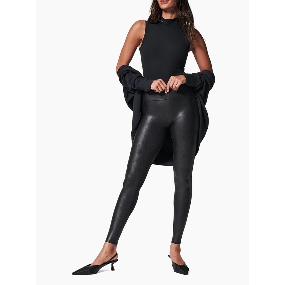 SPANX Black Faux Leather Leggings